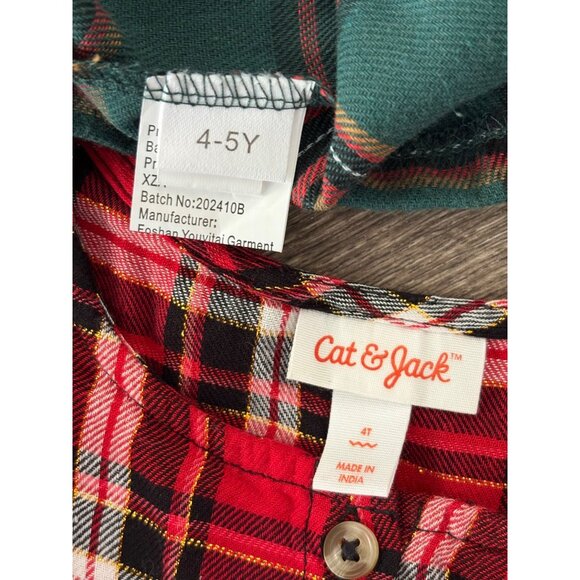 CHRISTMAS TODDLER GIRL DRESSES SIZE 4 BUNDLE 2 PLAID LONG SLEEVE SANTA EMBROIDER - Picture 8 of 9